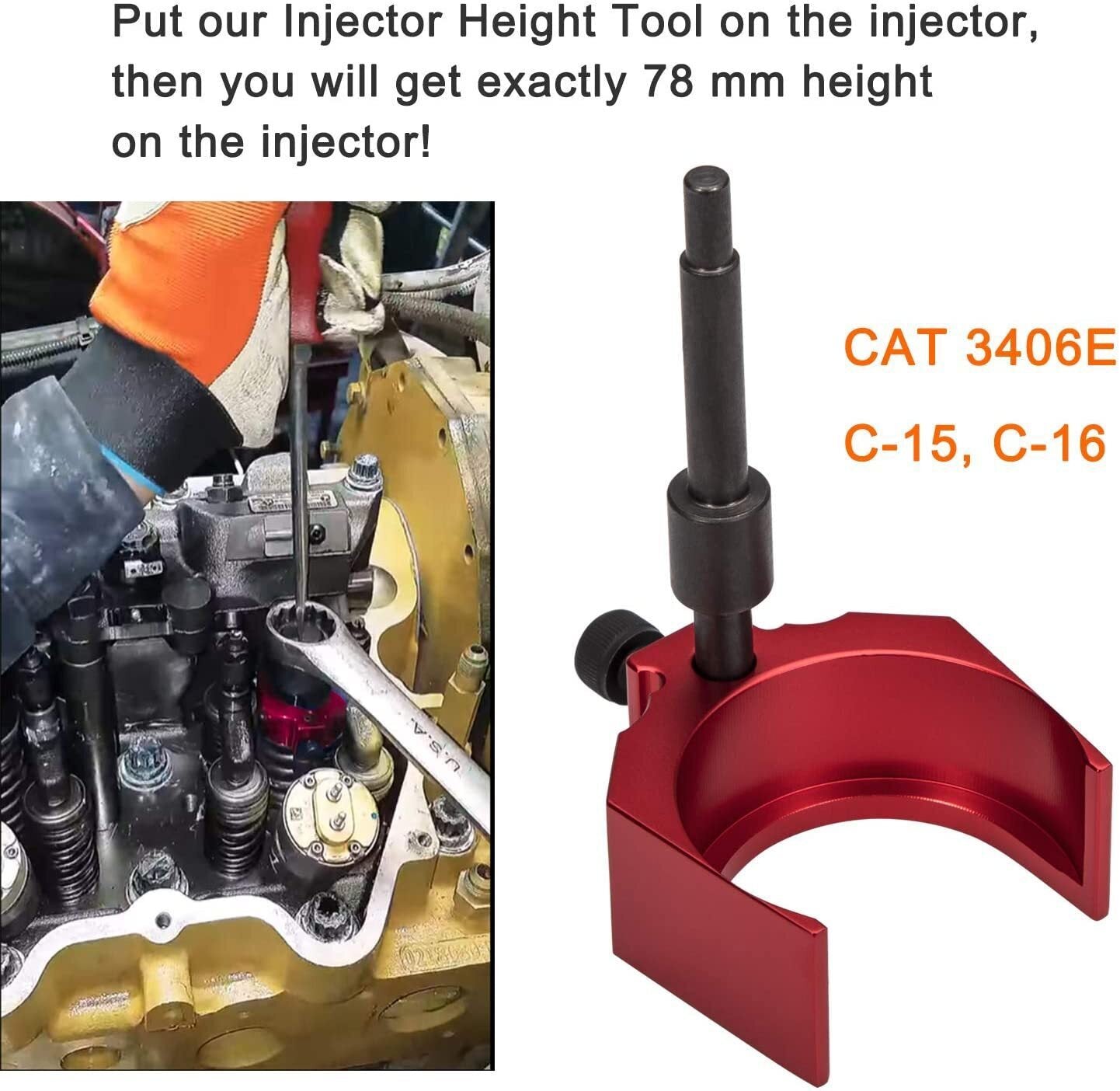 9U-6891 Injector Sleeve Tool+Injector Height Tool+Socket for CAT 3406E C-15 C-16