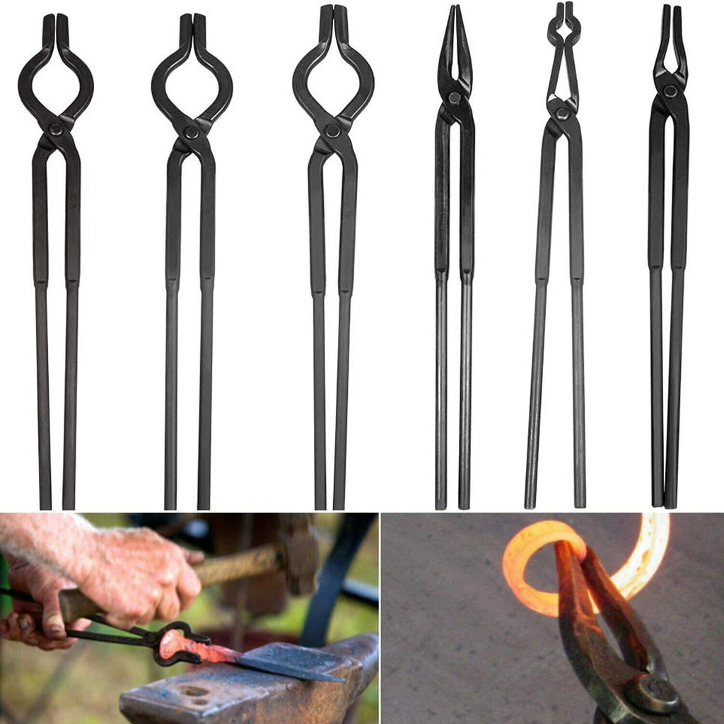 6Pcs Beginner Blacksmith Bladesmith Forge Tongs Tools Set Knife Making Tongs Set
