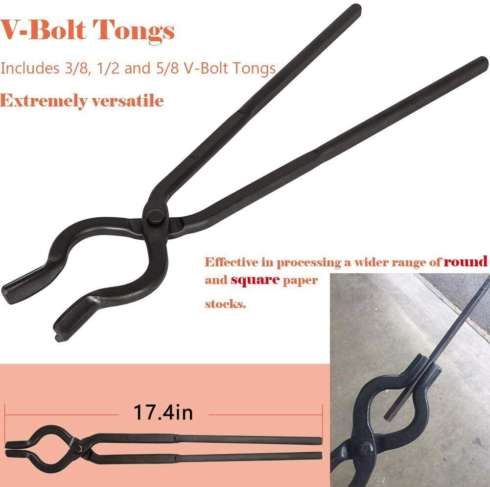 6Pcs Beginner Blacksmith Bladesmith Forge Tongs Tools Set Knife Making Tongs Set