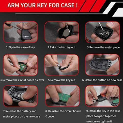For JK Accessories Car Key Fob Case Cover for Jeep Wrangler JK 2007-2018 Red