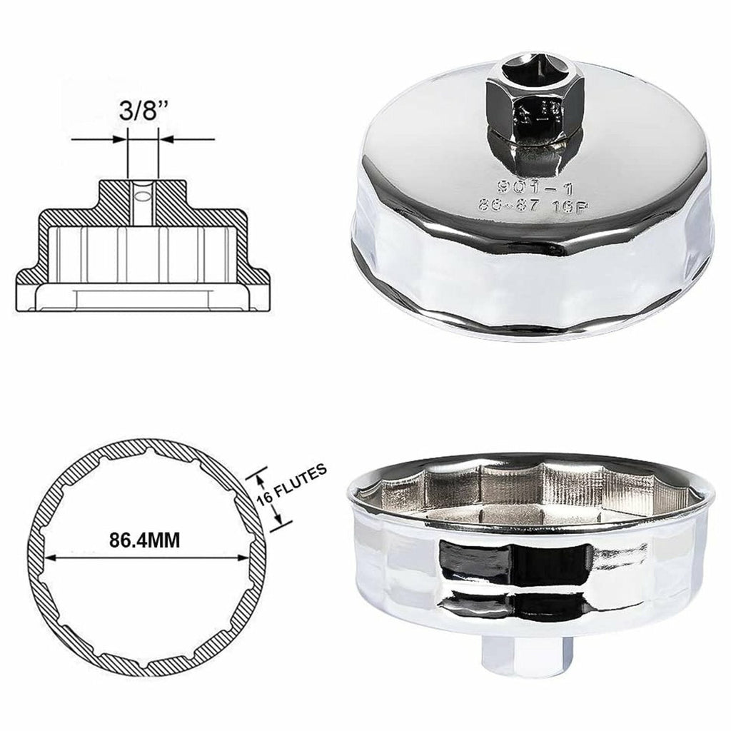 Oil Filter Wrench for BMW 86mm Cartridge Style Oil Filter Housing Caps