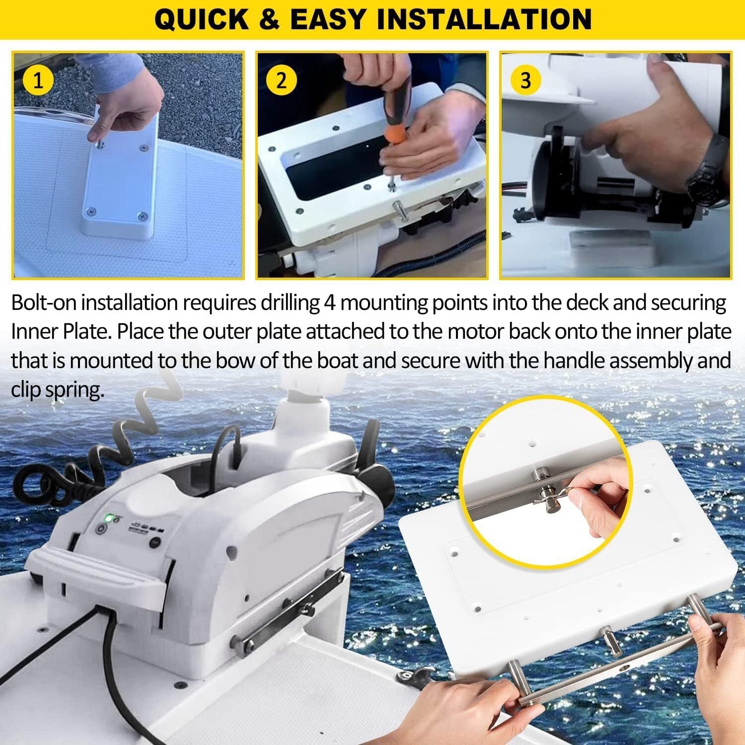 For Minn Kota 1854054 Quick Release Bracket Mount RTA-54 For Riptide Ulterra
