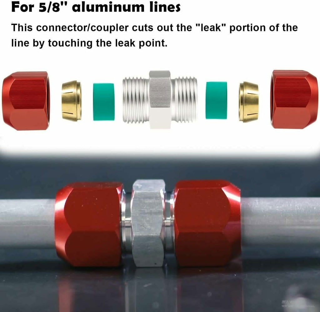 800-640 5/8'' Aluminum Line Splice Repair Kit Works for A/C, coolant Etc