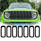 7pcs Front Grill Grille Inserts Guard ABS Cover Trim for Jeep Renegade 2015-2018
