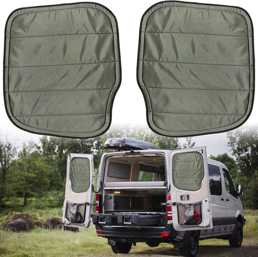 For Mercedes-Benz Sprinter Cargo Van 07-18 Insulated Blackout Rear Door Covers