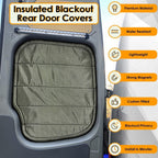 For Mercedes-Benz Sprinter Cargo Van 07-18 Insulated Blackout Rear Door Covers