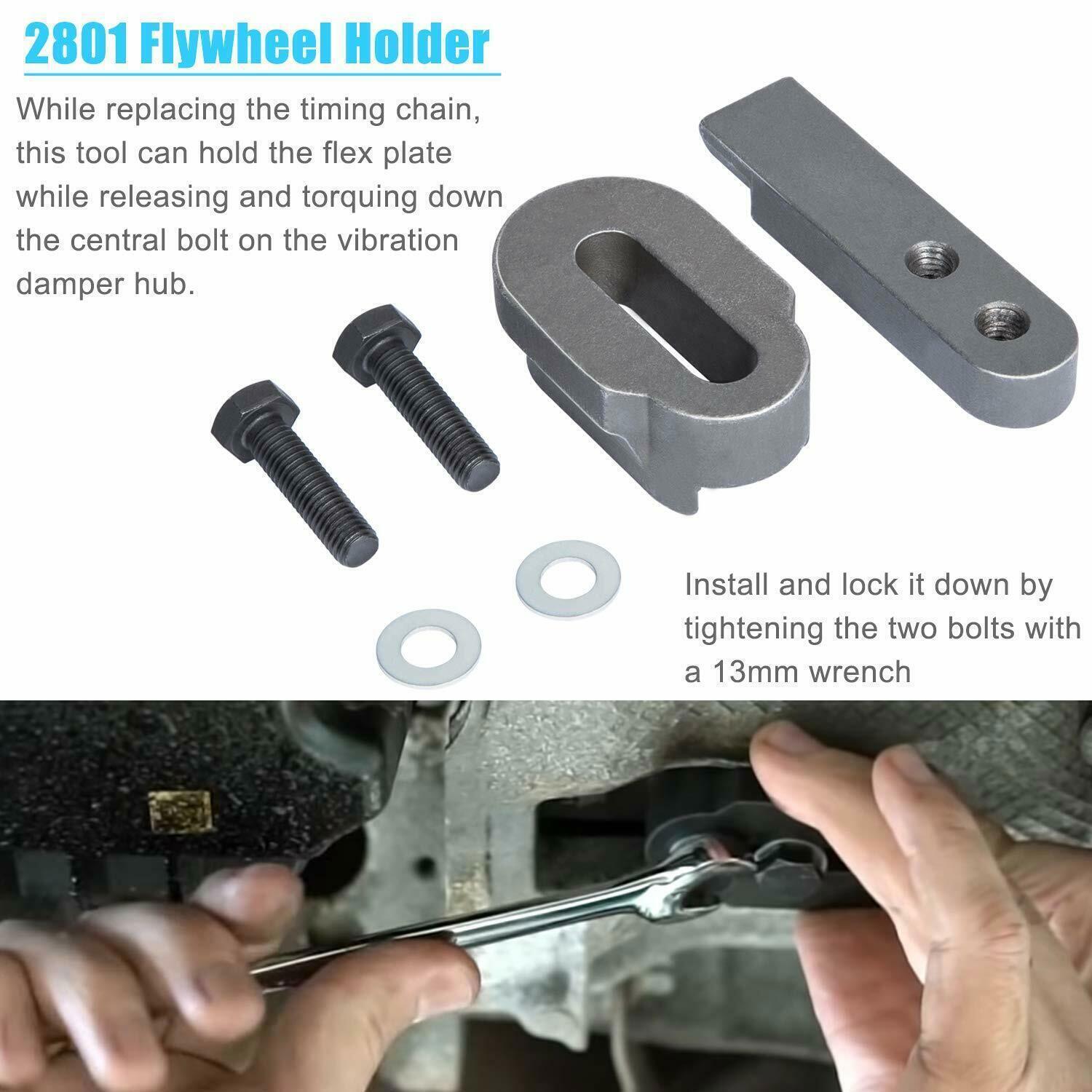 2801 Flywheel Holder Lock Tool & 7676 Oil Seal Repair Kit for BMW N20 N26 Engine