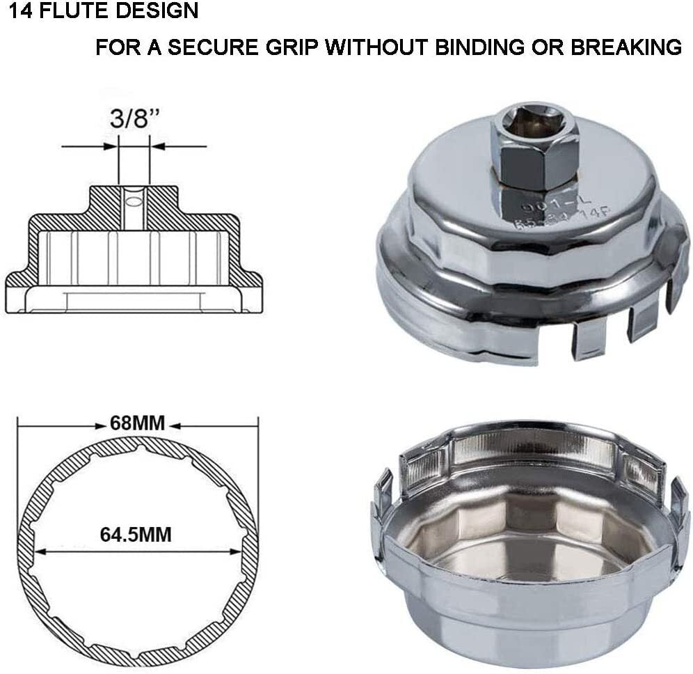 Steel Oil Filter Wrench Tool For Toyota Camry Land Cruiser Aurion & Lexus