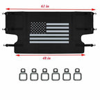 Rear Trunk Cargo Cover Luggage Shade w/ US Flag for Jeep Wrangler JK 2007-2018