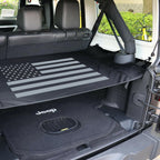 Rear Trunk Cargo Cover Luggage Shade w/ US Flag for Jeep Wrangler JK 2007-2018