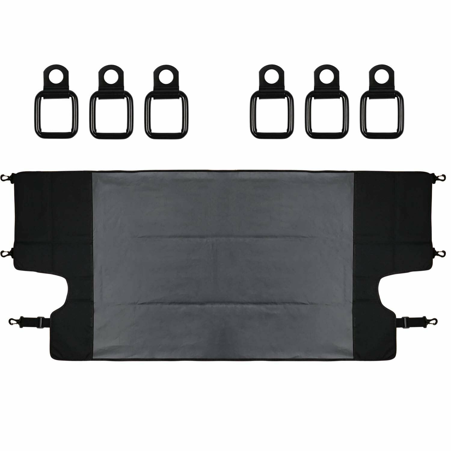 Rear Trunk Cargo Cover Luggage Shade w/ US Flag for Jeep Wrangler JK 2007-2018