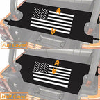 Rear Trunk Cargo Cover Luggage Shade w/ US Flag for Jeep Wrangler JK 2007-2018