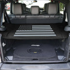 Rear Trunk Cargo Cover Luggage Shade w/ US Flag for Jeep Wrangler JK 2007-2018