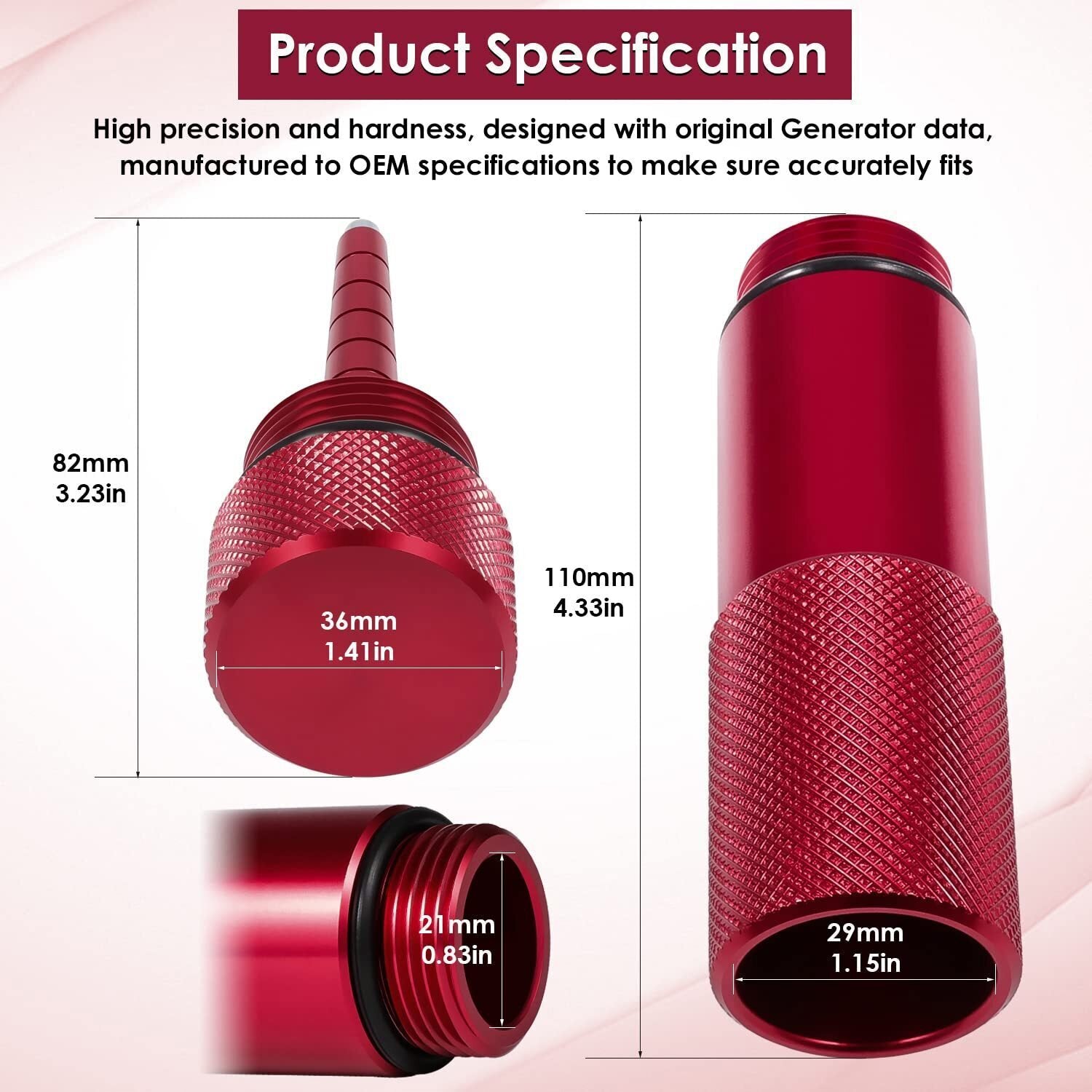 2Pcs Red Oil Change Funnel & Magnetic Oil Dipstick for Honda Generator EU2200i
