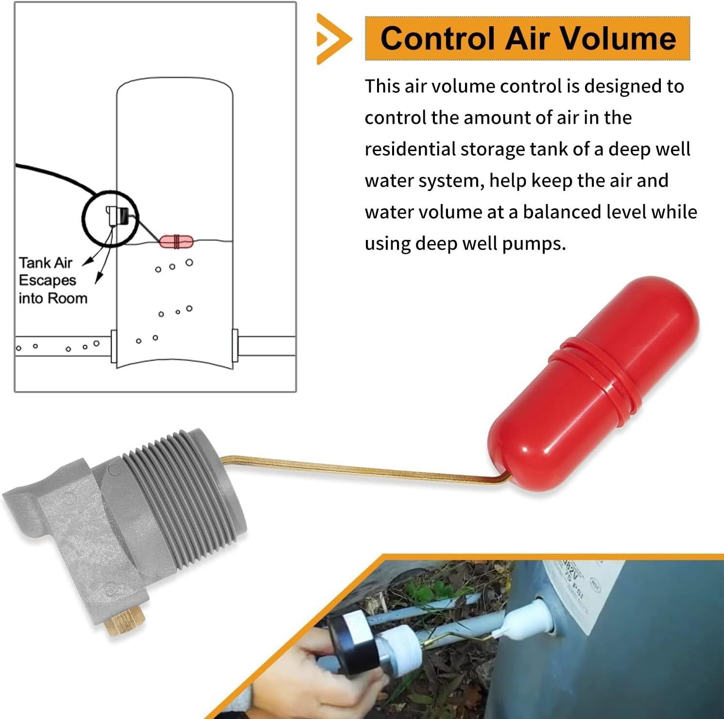 For Johnson Controls F93B-1C 1-1/4 Air Volume Control For Deep Well Applications