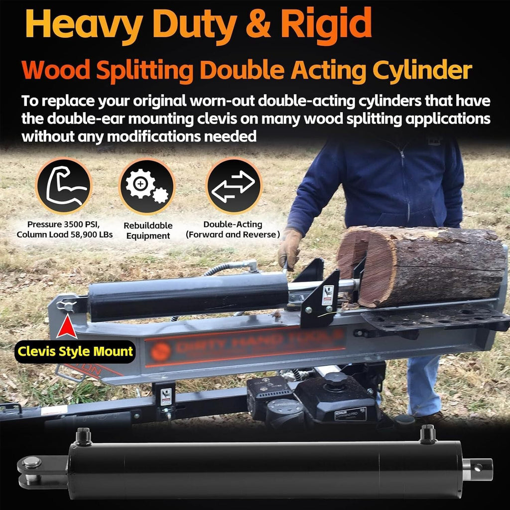 Hydraulic Cylinders Welded Double Acting 5" Bore 24"Stroke For Log Splitter 5x24