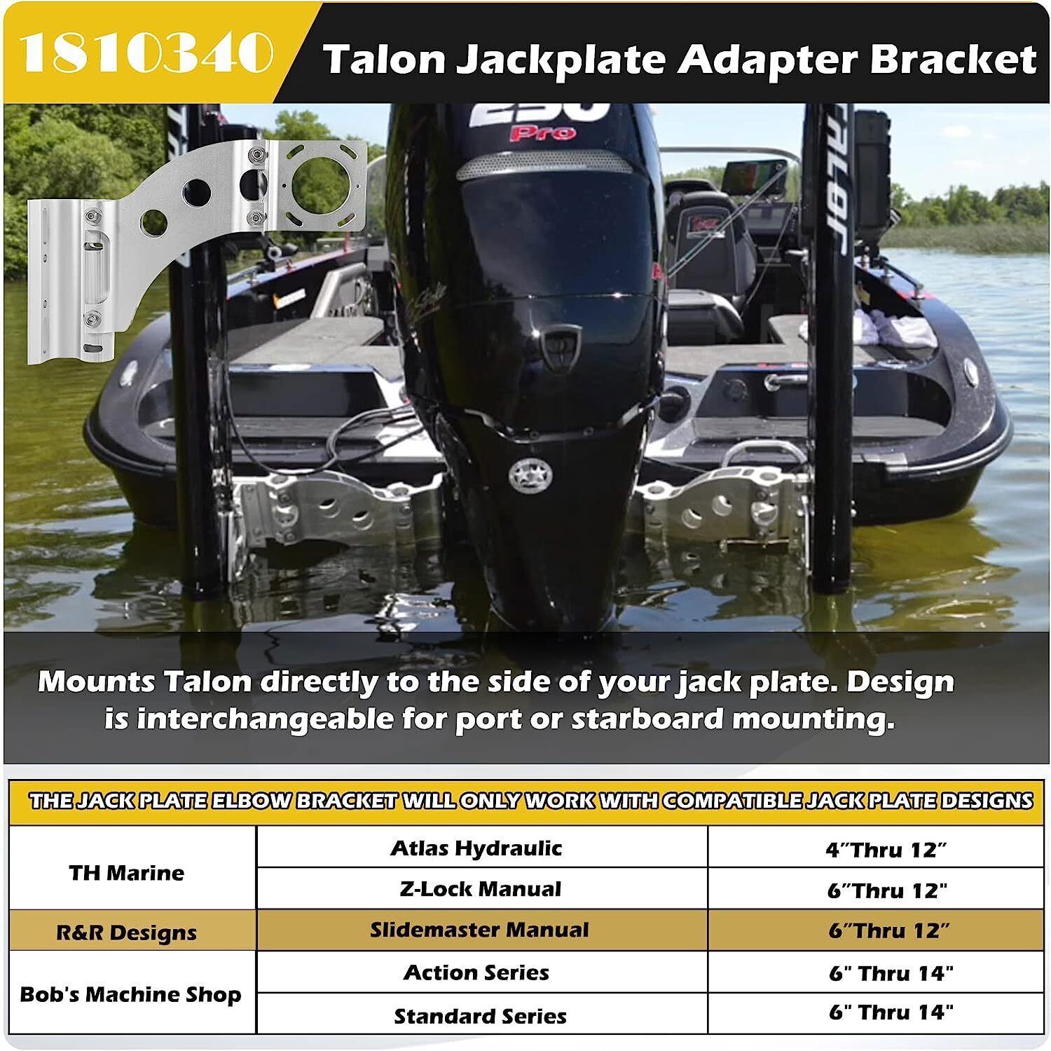 for Minn Kota Talon Bracket Anchor Jackplate Side Mount Port Starboard 1810340