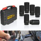 6 Pack Crank Bolt Socket Set 17/19/21/22/24/27mm Harmonic Balancer Impact Socket
