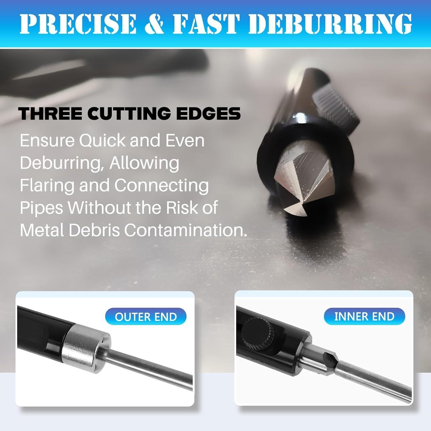 LTTR1 Rimming Deburring Tool for 3/16" to 1/2" Tubing Brake Line Deburring Tool