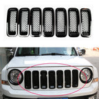 Front Mesh Grille Grill Angry Bird Headlight Cover for Jeep Patriot 2011-2018