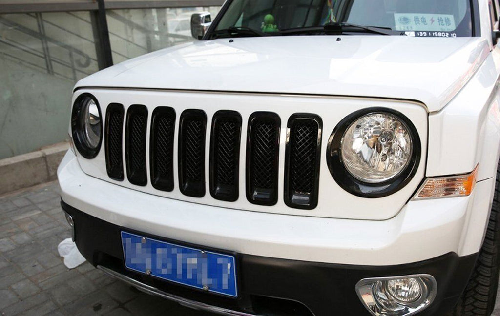 Front Mesh Grille Grill Angry Bird Headlight Cover for Jeep Patriot 2011-2018