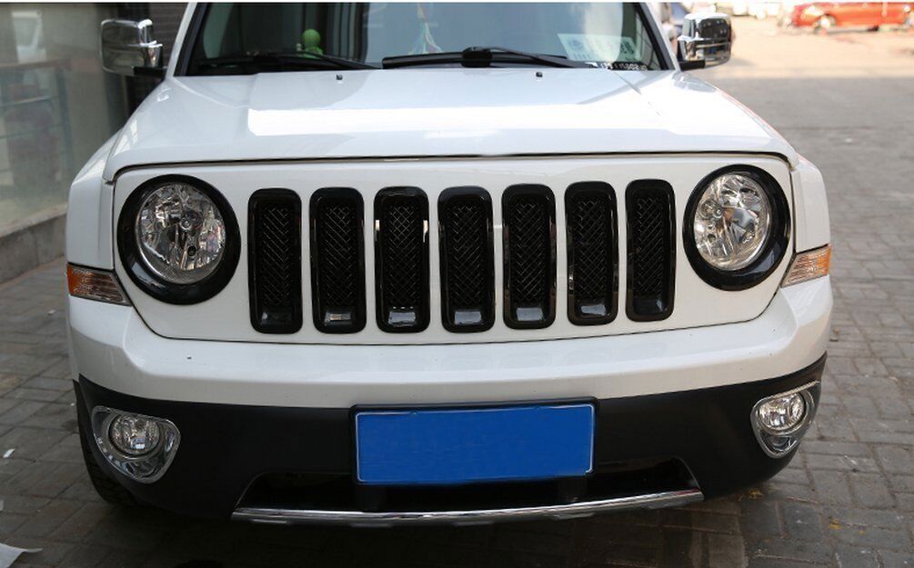 Front Mesh Grille Grill Angry Bird Headlight Cover for Jeep Patriot 2011-2018