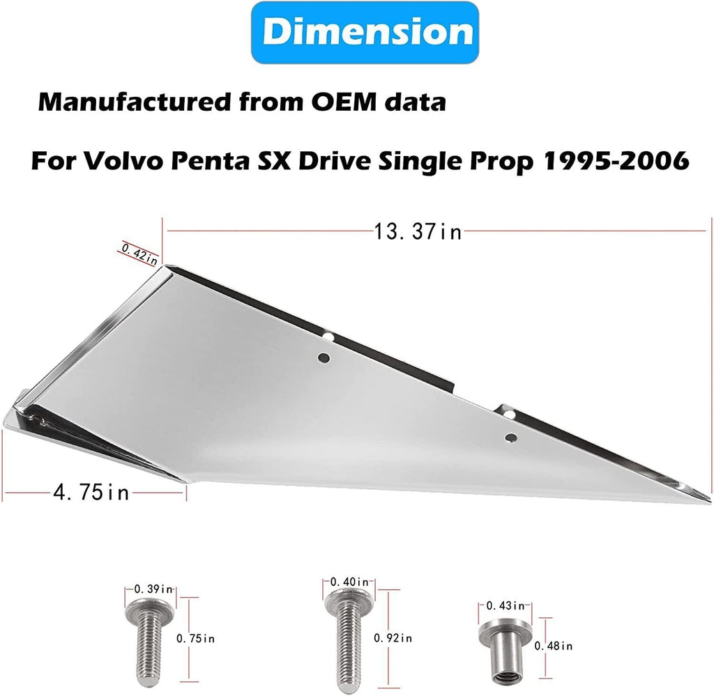 For Volvo Penta Sterndrive SX Drive Single Prop 1995-2006 Skeg Guard Protector