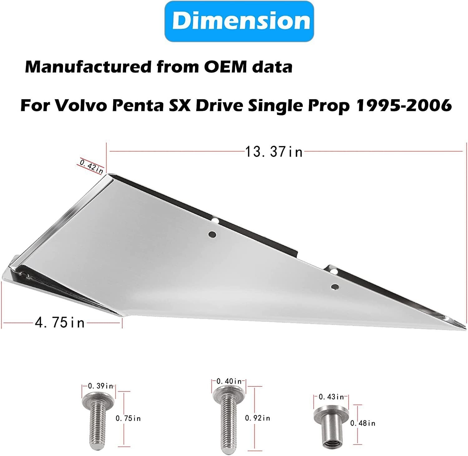 For Volvo Penta Sterndrive SX Drive Single Prop 1995-2006 Skeg Guard Protector