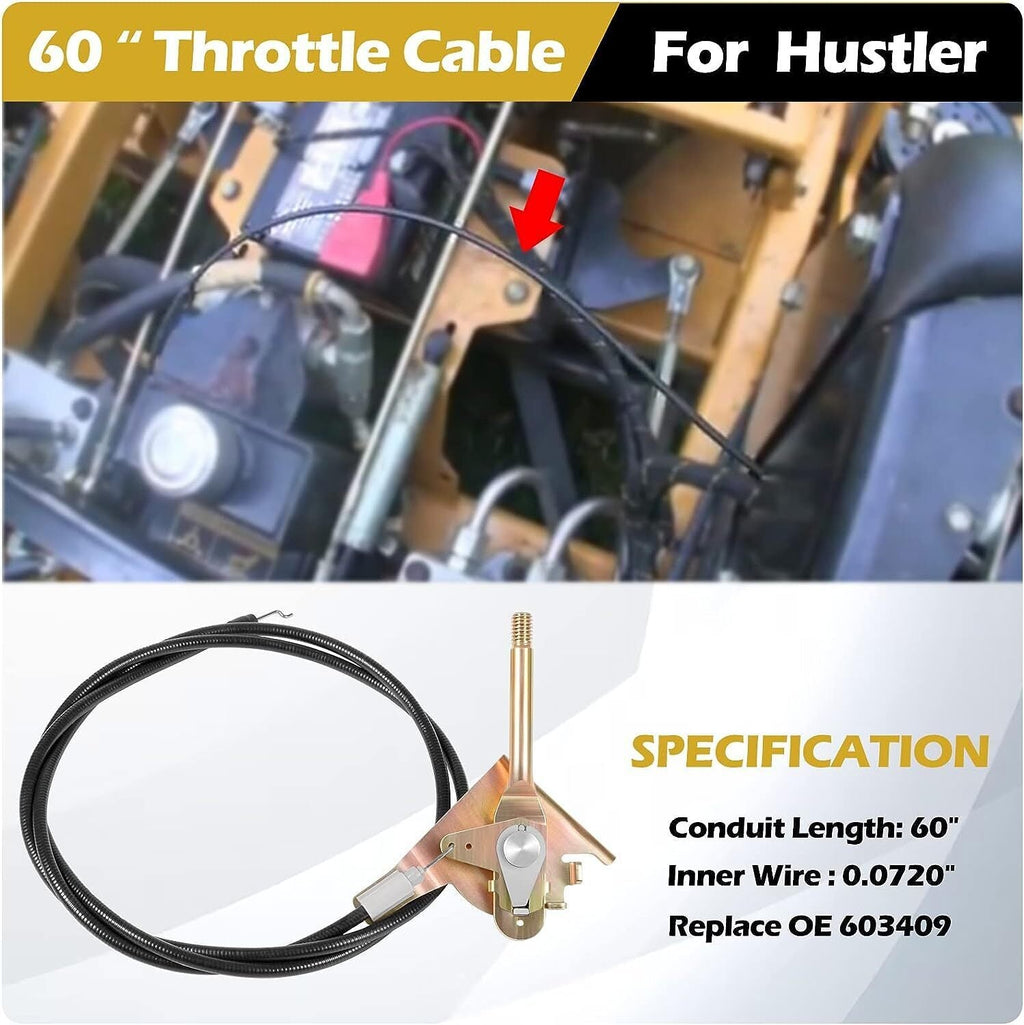 Throttle Control Cable fits Hustler 603409 Super Z Mower HD RD EX X-ONE 104 60"