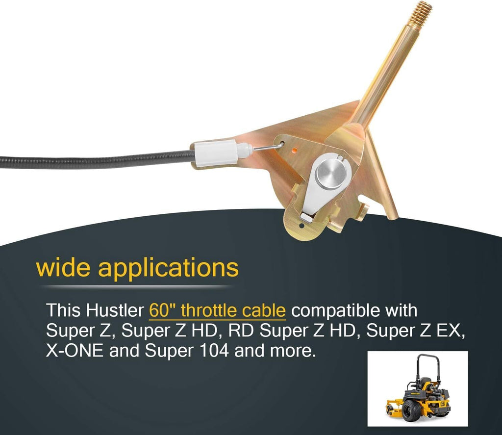 Throttle Control Cable fits Hustler 603409 Super Z Mower HD RD EX X-ONE 104 60"