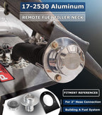 2" Fuel Filler Neck With Gas Cap Billet Aluminum & Weld-On Steel Mount Bracket