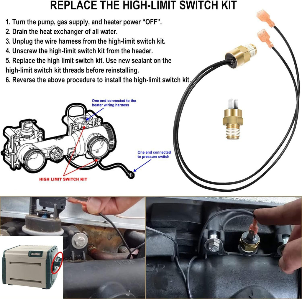 FDXLHLI1930 135 °F (57°C) High Limit Fd Heater Replace Kit For Hayward H-Series