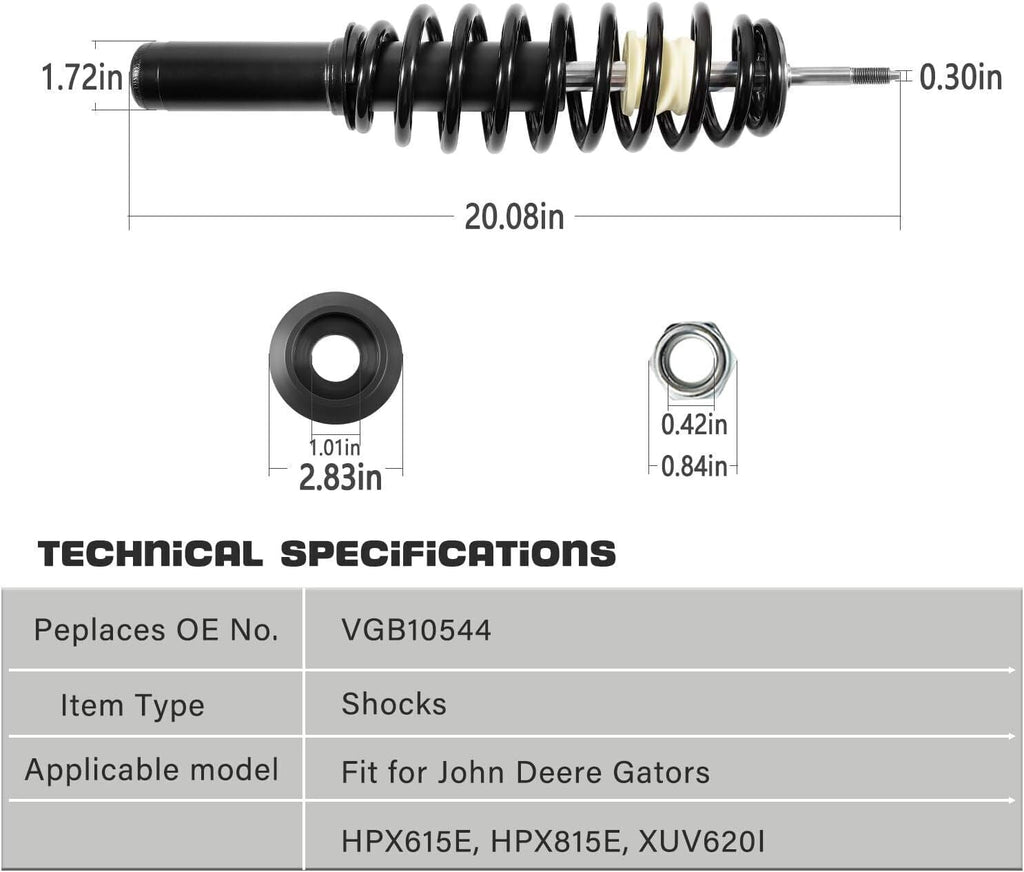 VGB10544 Shock Absorber Front Suspension Kit for John Deere Gator HPX & XUV620i