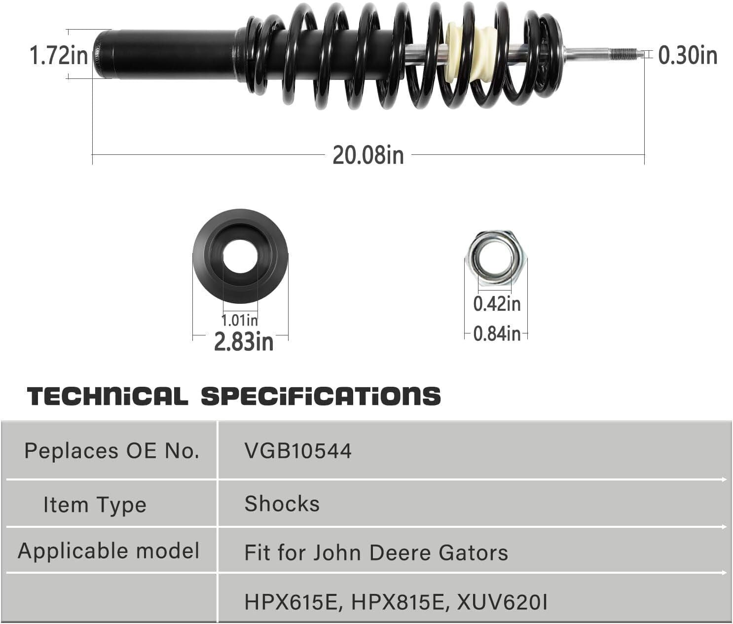VGB10544 Shock Absorber Front Suspension Kit for John Deere Gator HPX & XUV620i