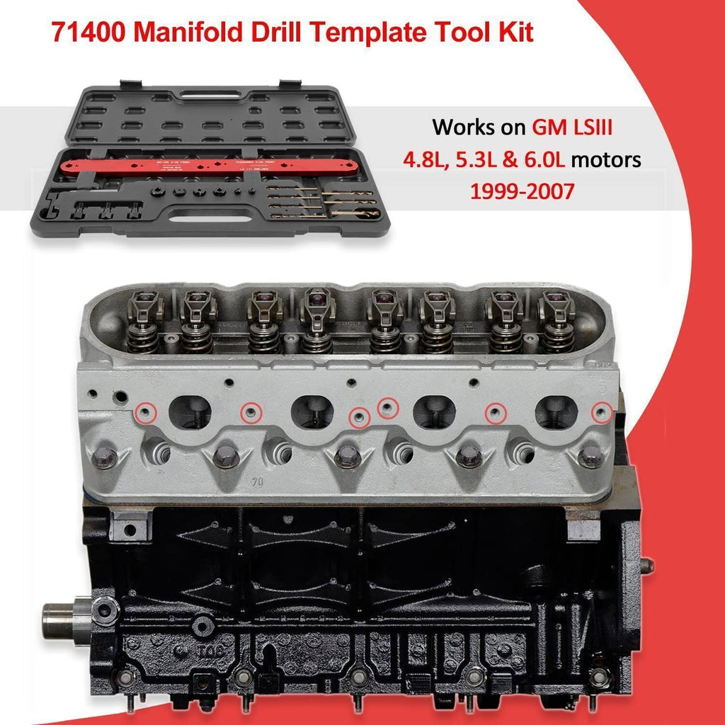 71400 Broken Exhaust Manifold Bolt Stud Drill Template for GM LSIII 4.8 5.3 6.0L