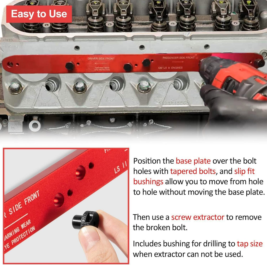 71400 Broken Exhaust Manifold Bolt Stud Drill Template for GM LSIII 4.8 5.3 6.0L