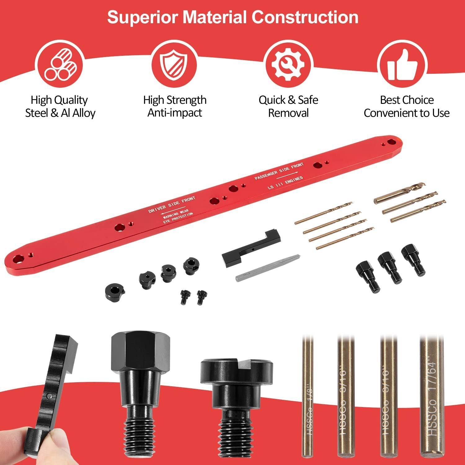 71400 Broken Exhaust Manifold Bolt Stud Drill Template for GM LSIII 4.8 5.3 6.0L