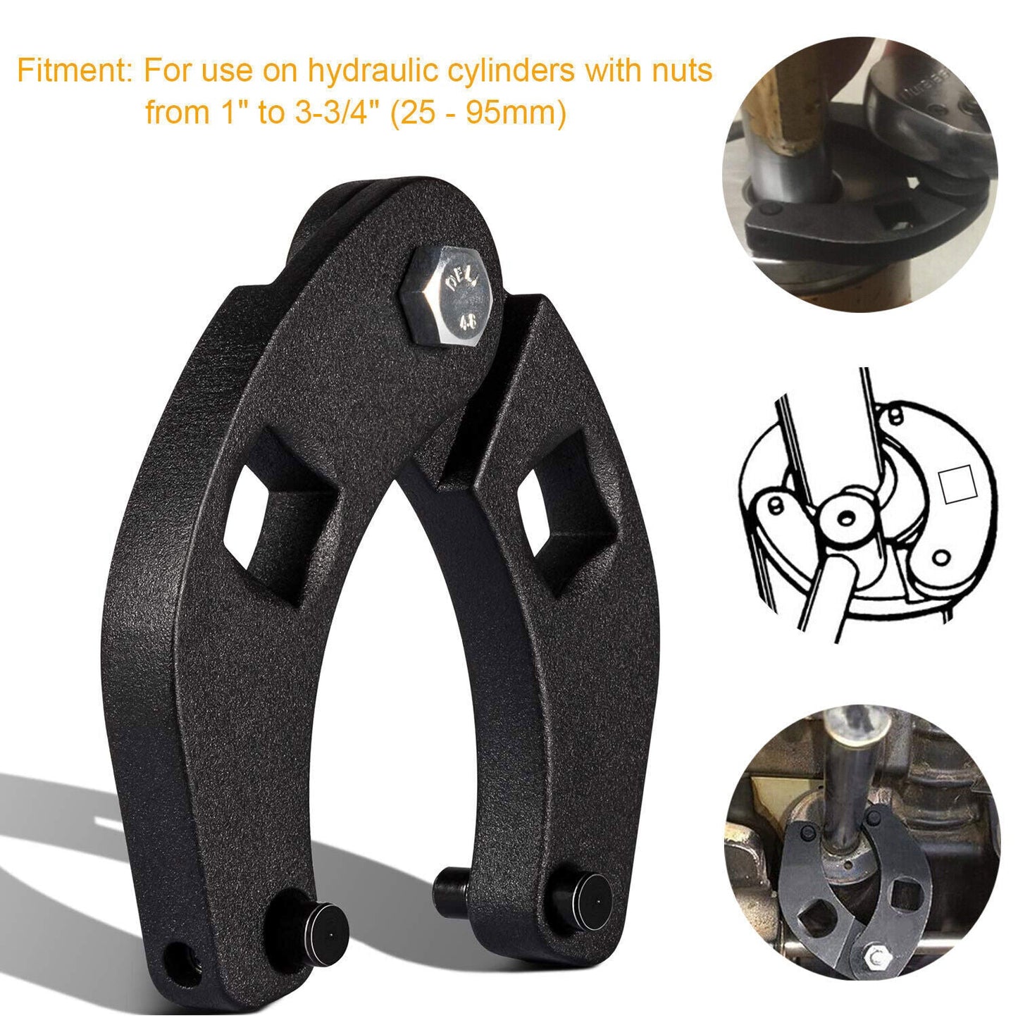 Adjustable Gland Nut Wrench Spanner Tool 7463 For Hydraulic Cylinders 1/2" Drive