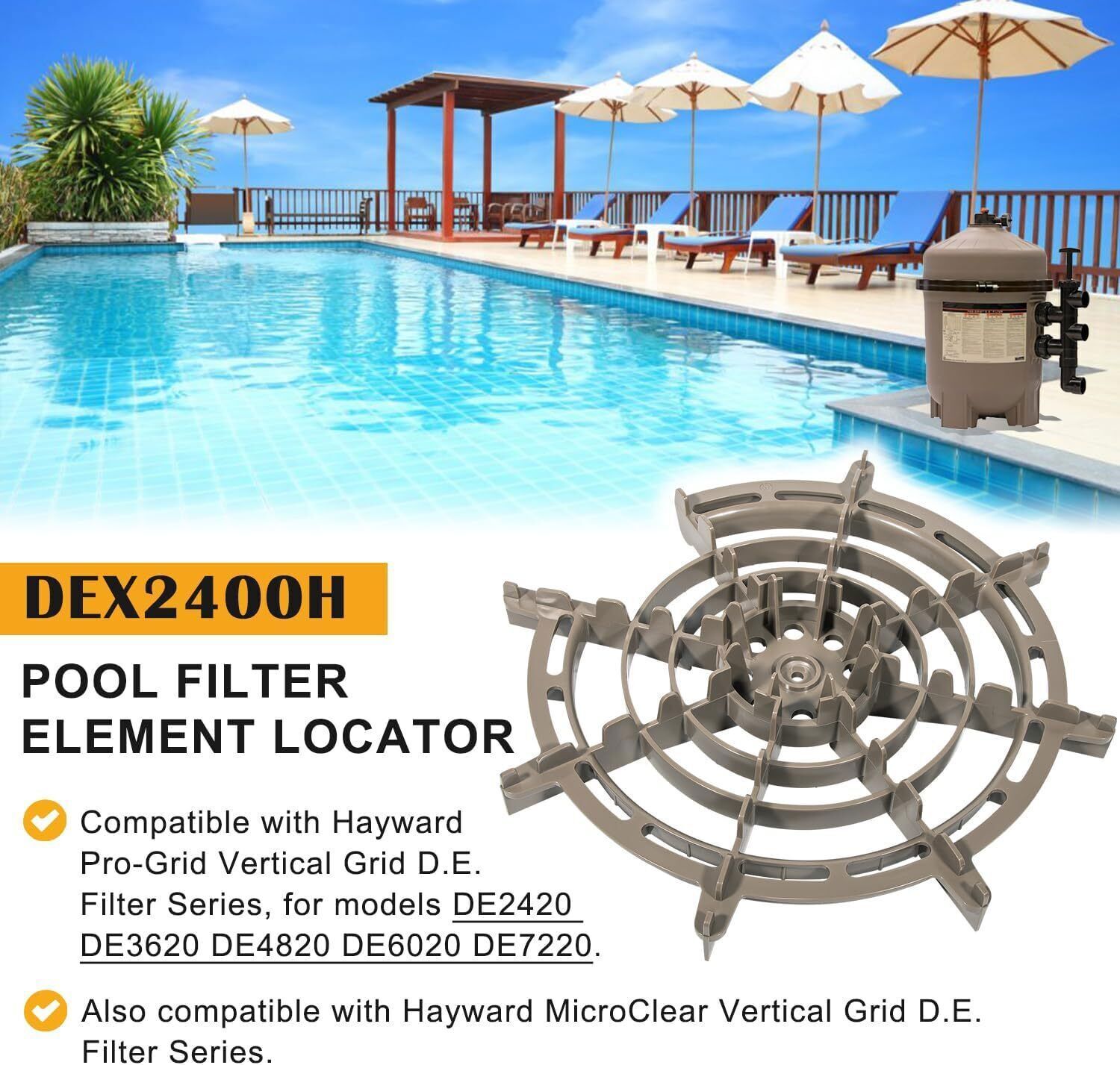 for Hayward DEX2400H Filter Element Locator ProGrid DE Filter MicroClear SS DE