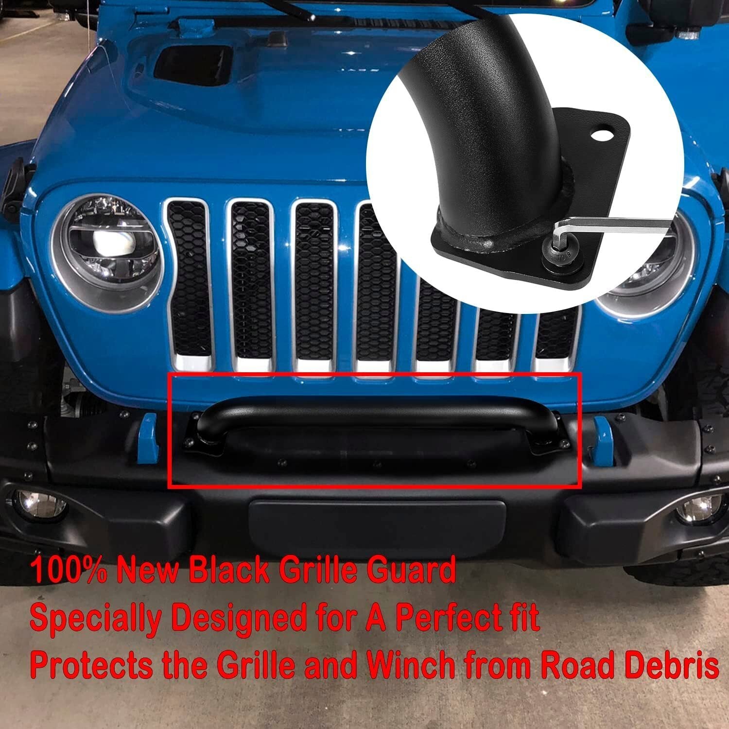 Front Grille Winch Brush Guard 82215351 For Jeep Wrangler Gladiator JL JT 18-23