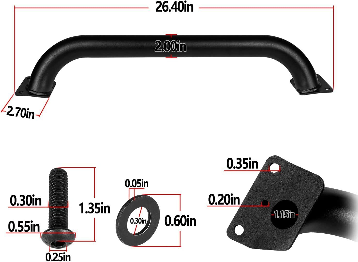 Front Grille Winch Brush Guard 82215351 For Jeep Wrangler Gladiator JL JT 18-23