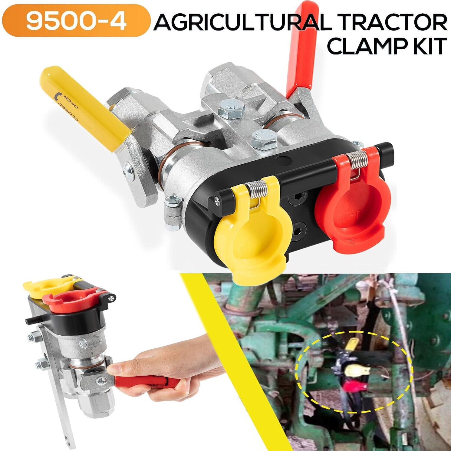 9500-4 Agricultural Tractor Clamp Kit For Pioneer Hydraulic Break-Away Coupler