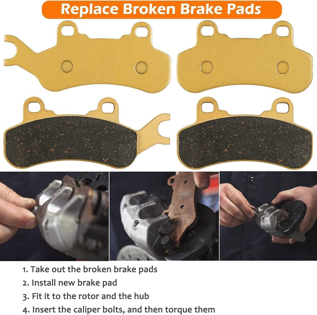 Front Rear Ceramic Brake Pads Set For 2017-2022 Can-Am Maverick X3 R Max 4x4 DPS