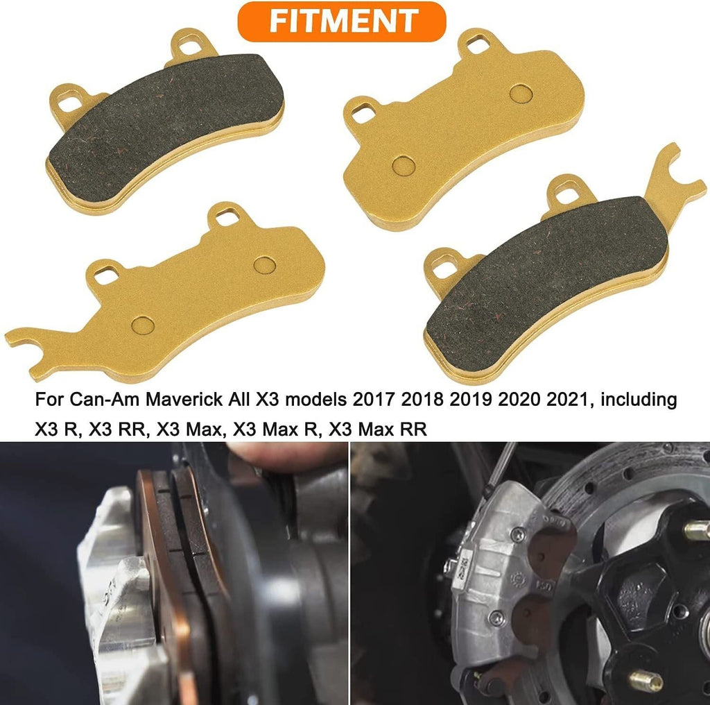 Front Rear Ceramic Brake Pads Set For 2017-2022 Can-Am Maverick X3 R Max 4x4 DPS