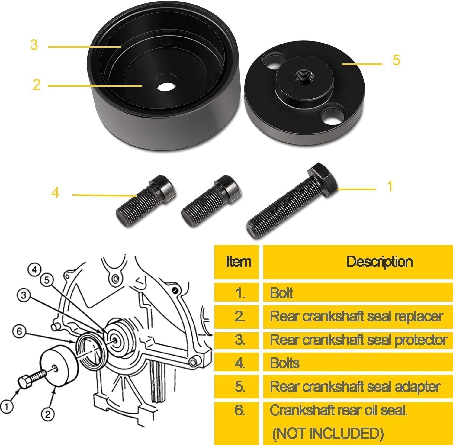 7834 Rear Crankshaft Seal Installer Tool for Ford Ranger & Explorer w/ 4.0L V6