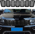 7pcs Honeycomb Mesh Front Grill Inserts Kits For 2017-2021 Jeep Grand Cherokee