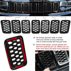 7pcs Honeycomb Mesh Front Grill Inserts Kits For 2017-2021 Jeep Grand Cherokee