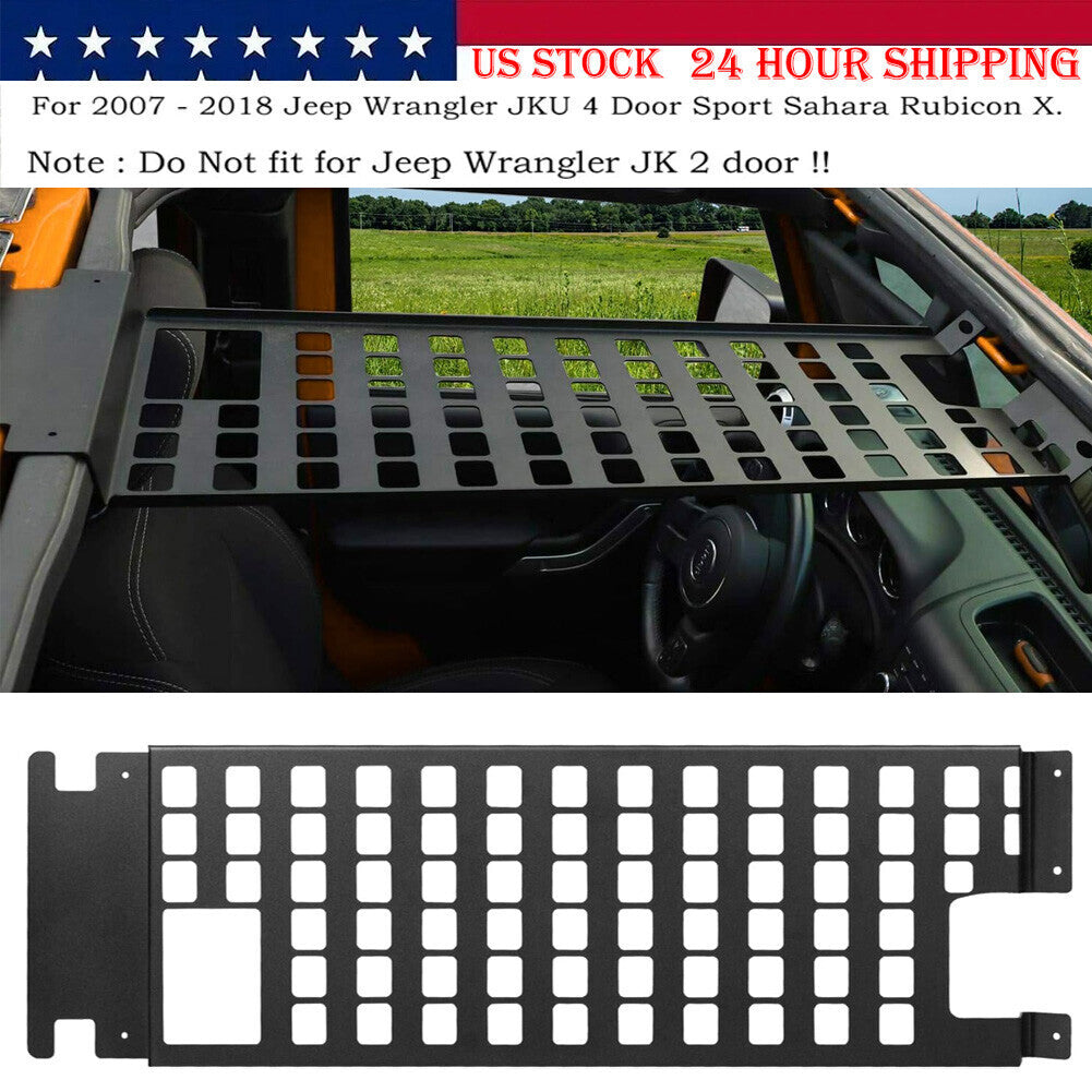Top Roof Rack Cargo Hard Top Molle Panel for Jeep Wrangler JK 2007-2018(4-Door)