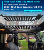 Top Roof Rack Cargo Hard Top Molle Panel for Jeep Wrangler JK 2007-2018(4-Door)
