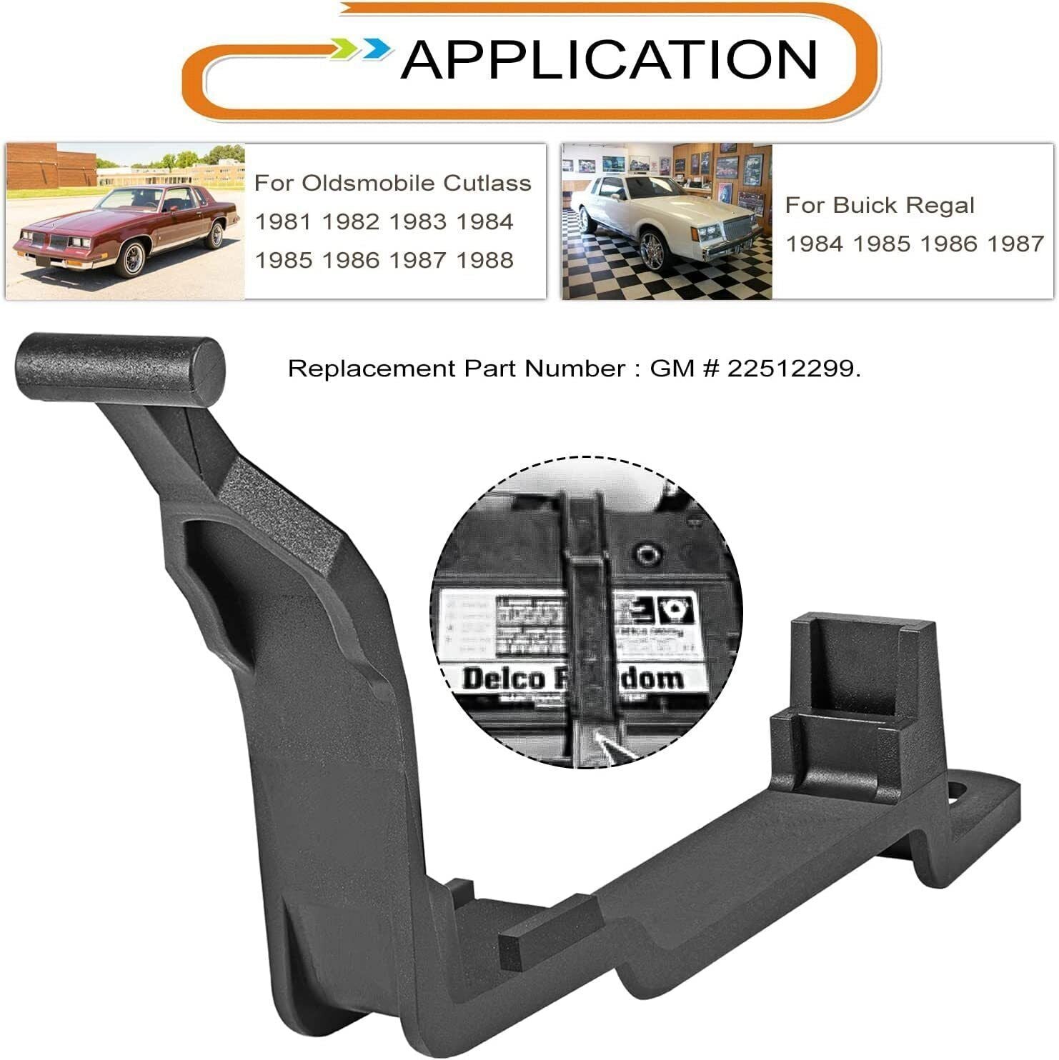 22512299 Battery Hold Down Clamp For 85-87 Buick Regal &81-88 Oldsmobile Cutlass